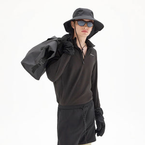 District Vision Men's Half Zip Grid Fleece Black - Achilles Heel