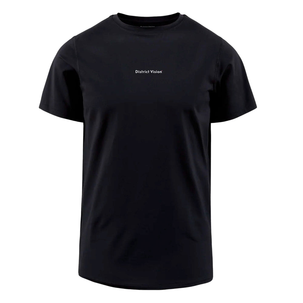 District Vision Men's Ultralight Aloe Tee Black Wordmark - achilles heel
