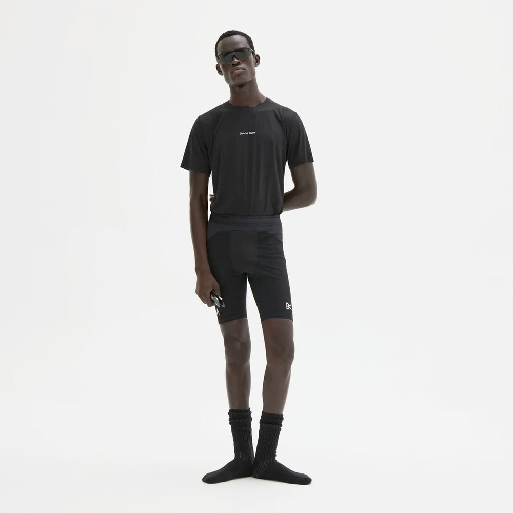 District Vision Men's Ultralight Aloe Tee Black Wordmark - achilles heel