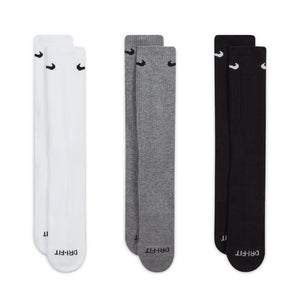 Everyday Plus Cushion Crew Socks 3 Pack Black / White / Grey - Achilles Heel