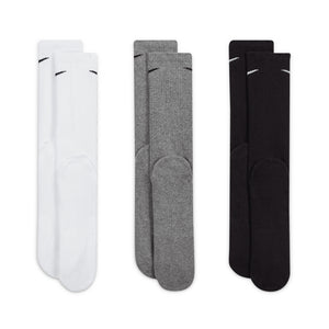 Everyday Plus Cushion Crew Socks 3 Pack Black / White / Grey - Achilles Heel