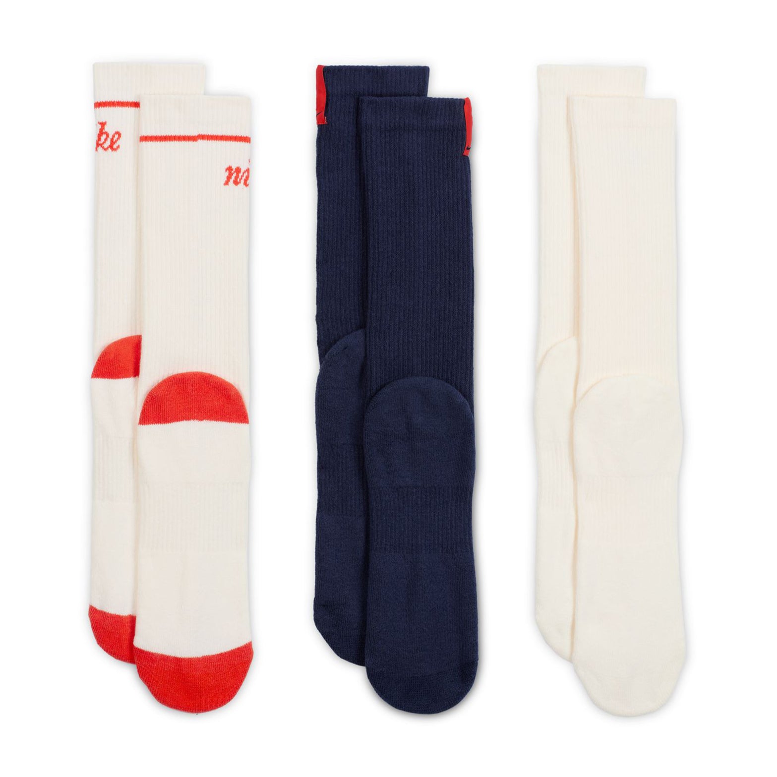 Everyday Plus Cushion Crew Socks 3 Pack White / Navy / Red
