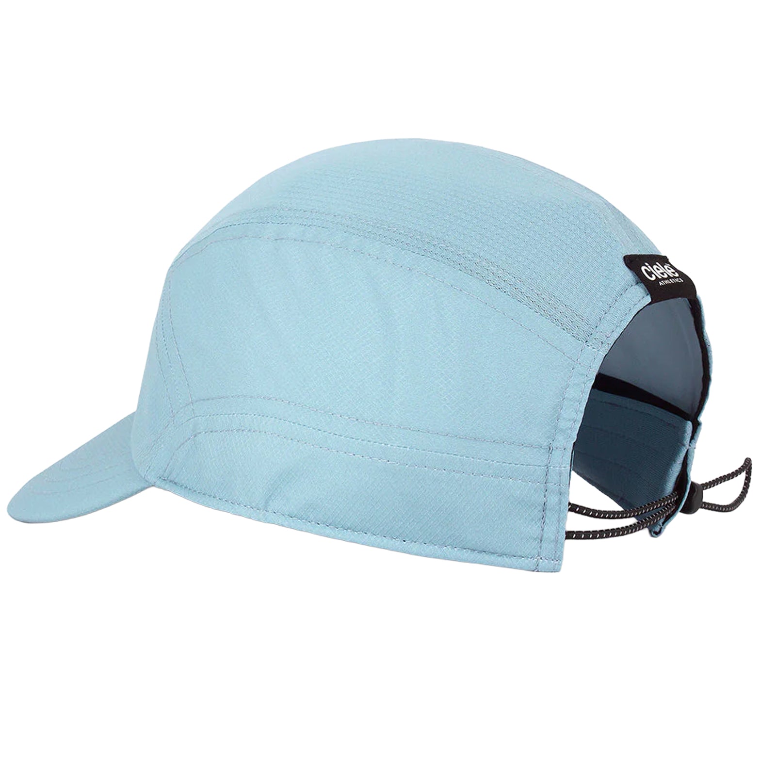 Ciele FSTCap SC Classic Athletics SL Chambray back side angle view showing COOLmatic PLUS MIKRAmesh top panels and Xstop ripstop fabric