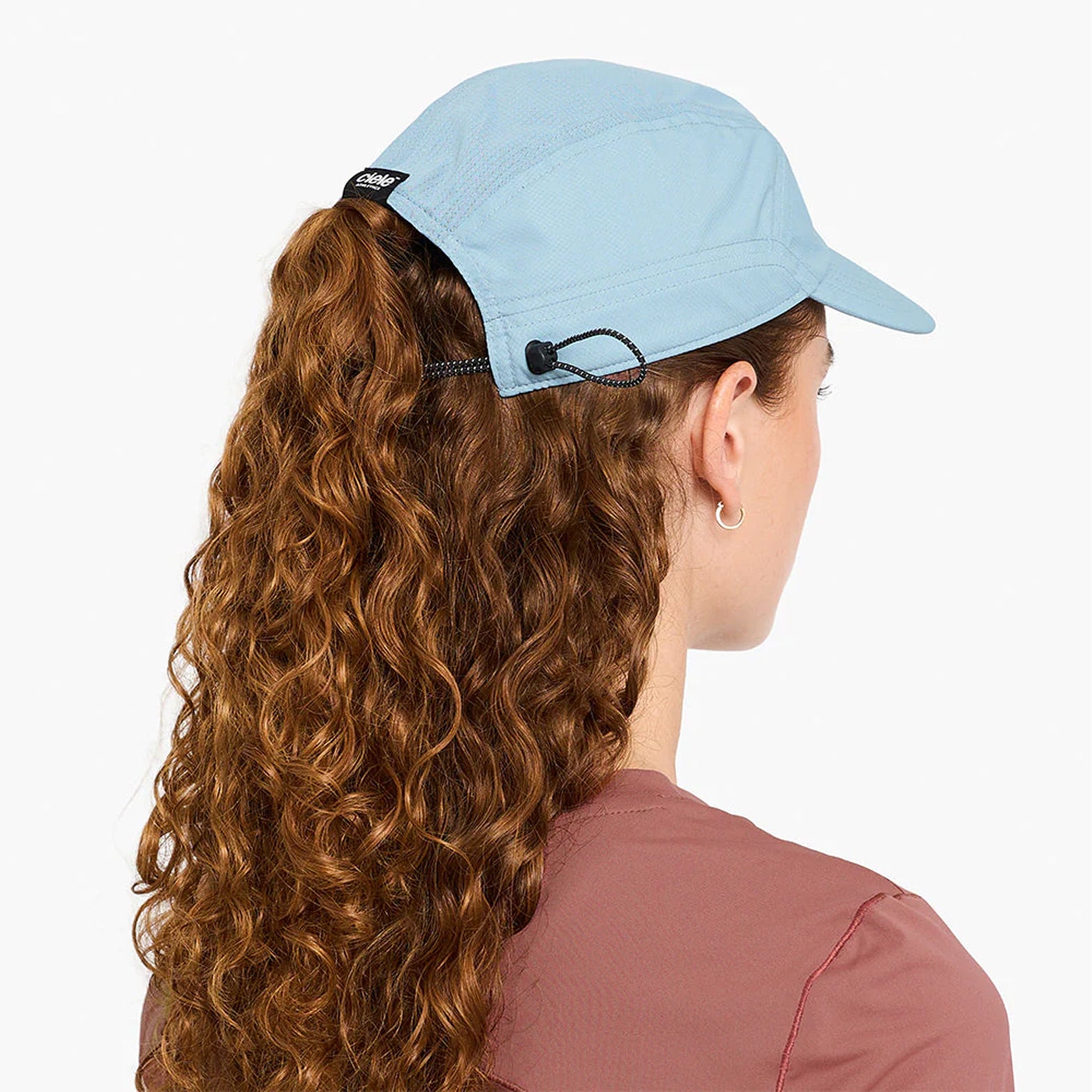 Ciele FSTCap SC Classic Athletics SL Chambray back view on runner showing fast-fit construction and reflective detailing