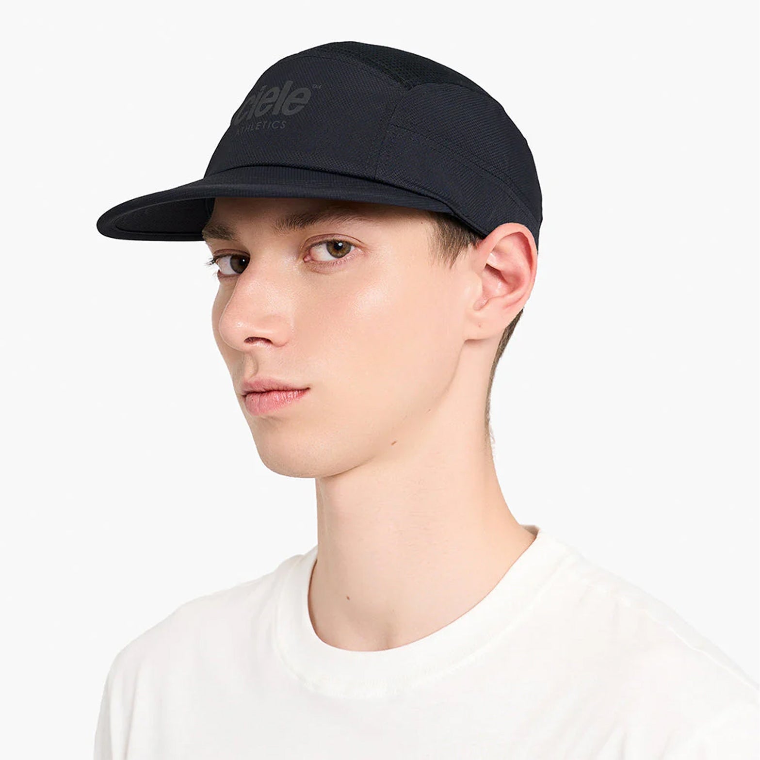 Ciele GOCap Classic Athletics Shadowcast side view on runner showing 5-panel construction and ventilation panels