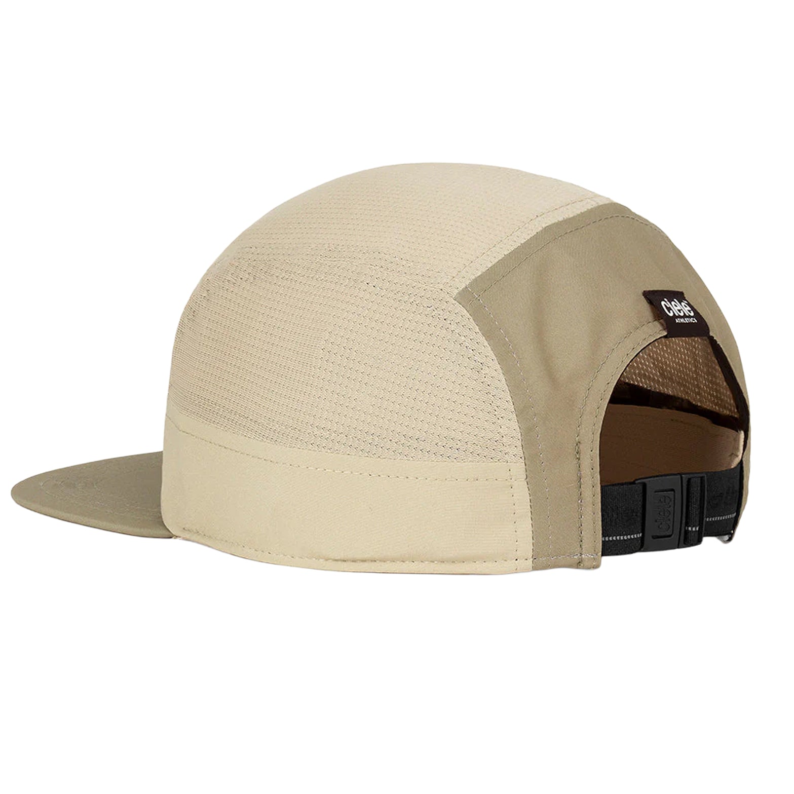 Ciele GOCap Comp Century Canvas Safari back view showing adjustable closure with reflective elements and COOLmatic PLUS MIKRAmesh for accelerated cooling