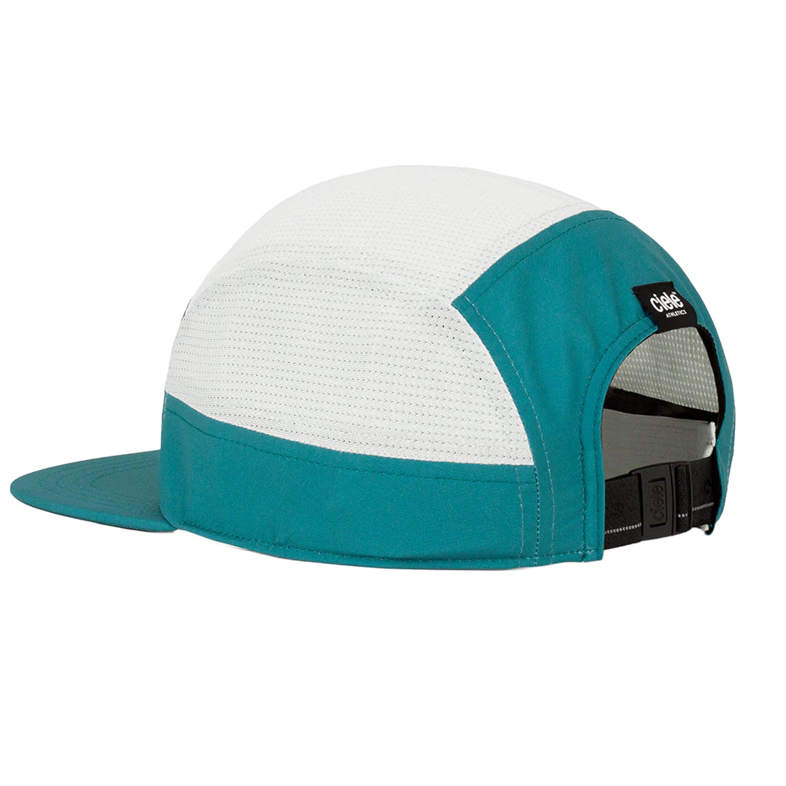 Ciele GOCap Comp Century Harbor Light Grey back view showing adjustable closure with reflective elements and COOLmatic PLUS MIKRAmesh for accelerated cooling