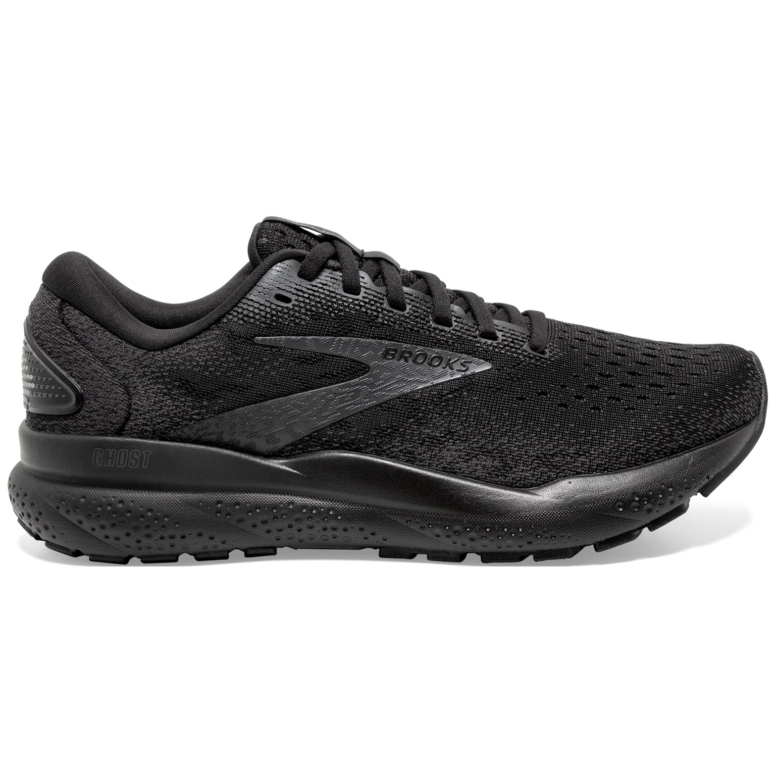 Men's Ghost 16 Extra Wide Fit Running Shoes Black / Black / Ebony - Achilles Heel