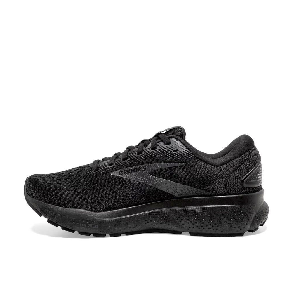 Brooks Men's Ghost 16 Extra Wide Fit Running Shoes Black / Black / Ebony - achilles heel