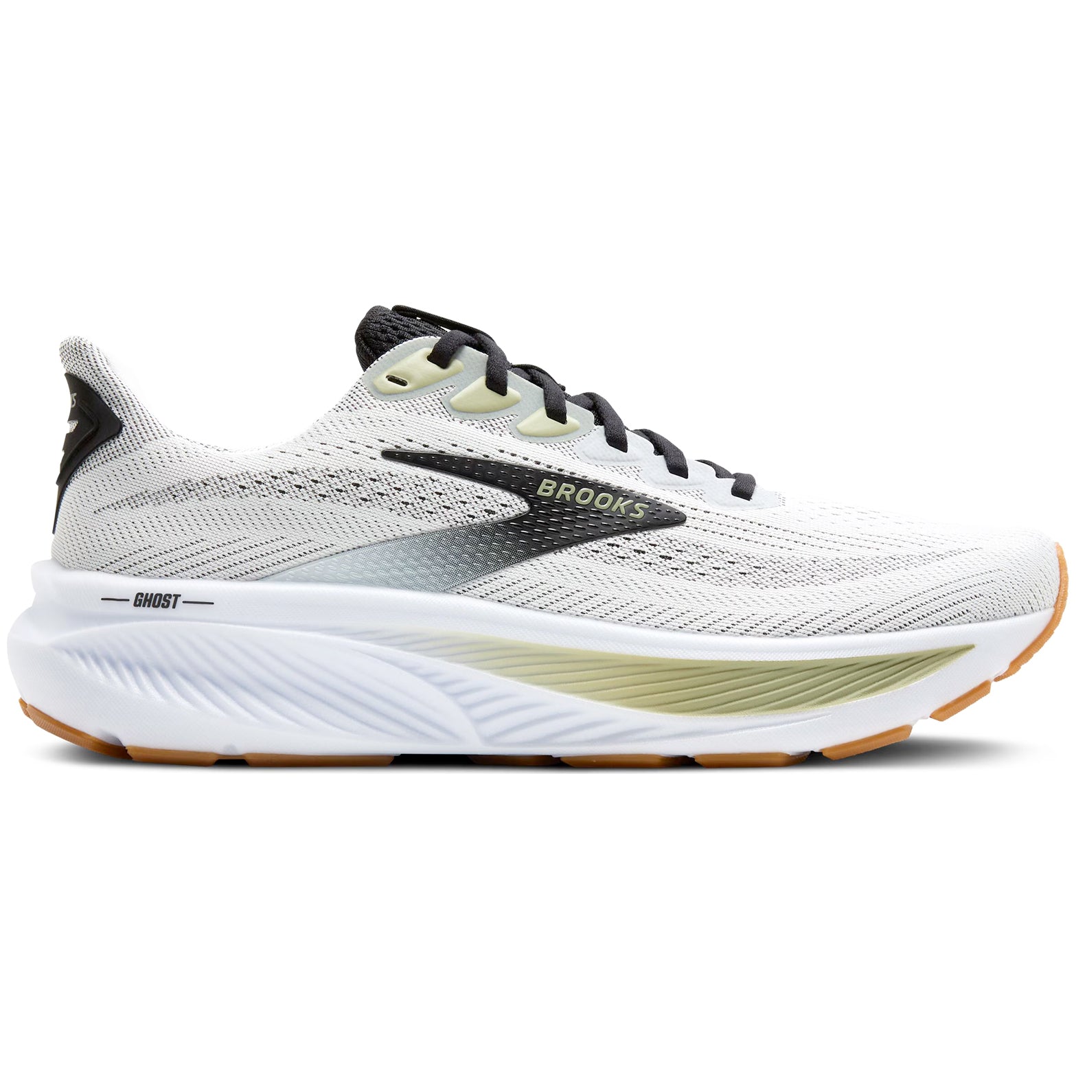 Men's Ghost 17 Running Shoes White / Black / Tea - Achilles Heel