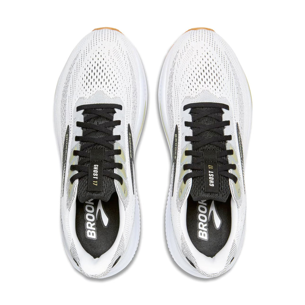 Brooks Men's Ghost 17 Running Shoes White / Black / Tea - Achilles Heel