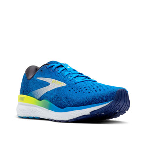 Brooks Men's Ghost 16 Running Shoes Electric Blue / Navy / Lemon - achilles heel