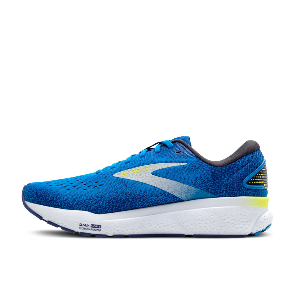 Brooks Men's Ghost 16 Running Shoes Electric Blue / Navy / Lemon - achilles heel