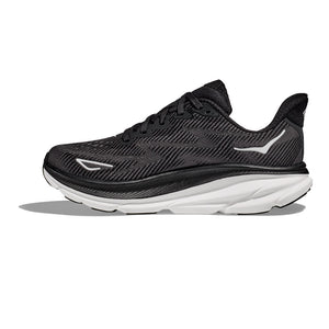 Hoka Men's Clifton 9 Running Shoes Black / White - achilles heel