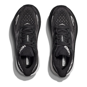 Hoka Men's Clifton 9 Running Shoes Black / White - achilles heel