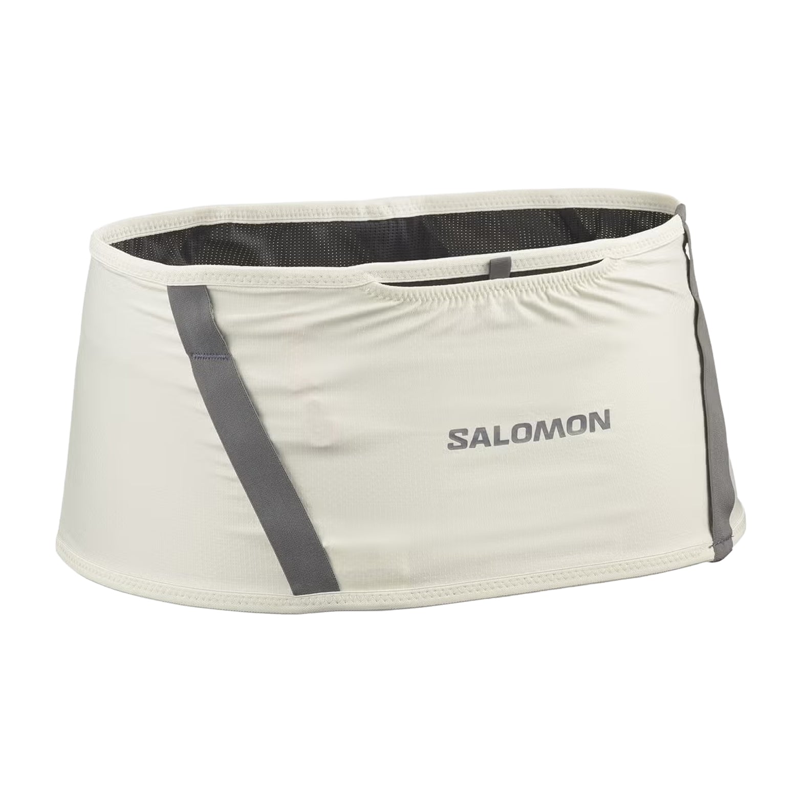 Salomon High Pulse Belt Icicle Castlerock front view showing expandable pockets and four-way stretch construction