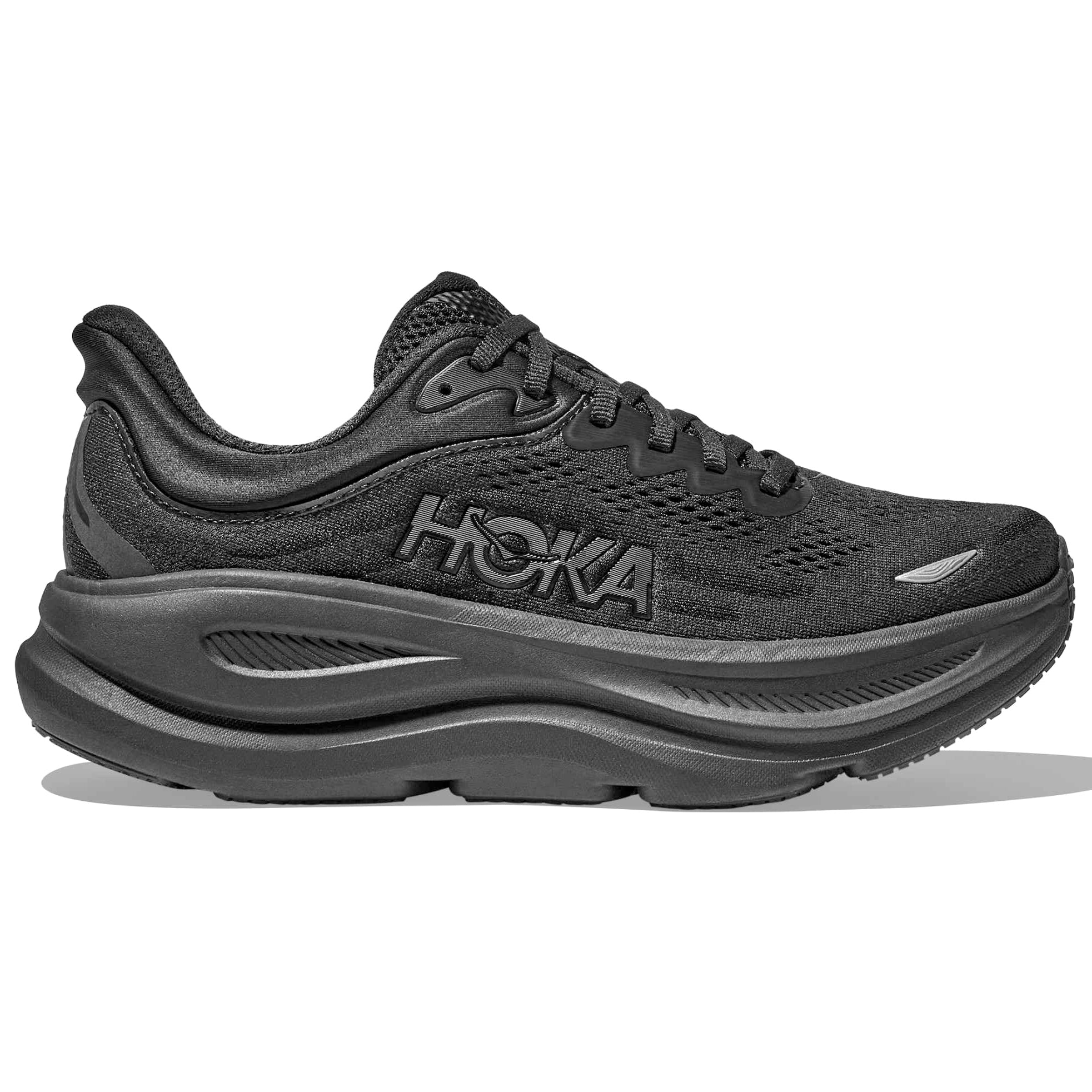 Women's Bondi 9 Wide Fit Running Shoes Black / Black - Achilles Heel