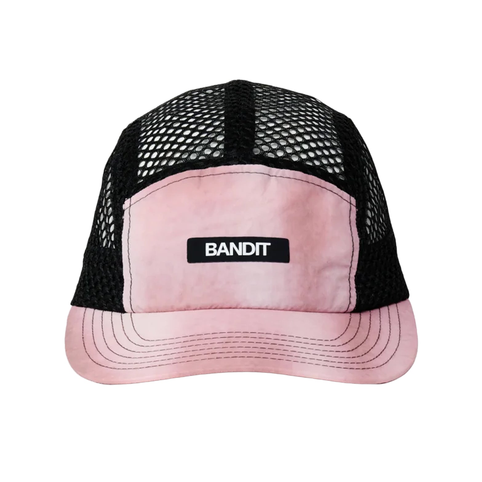 Bandit HumoFit Run Hat in Mahogany — front product shot showing open mesh crown construction, printed front panel and mahogany colourway
