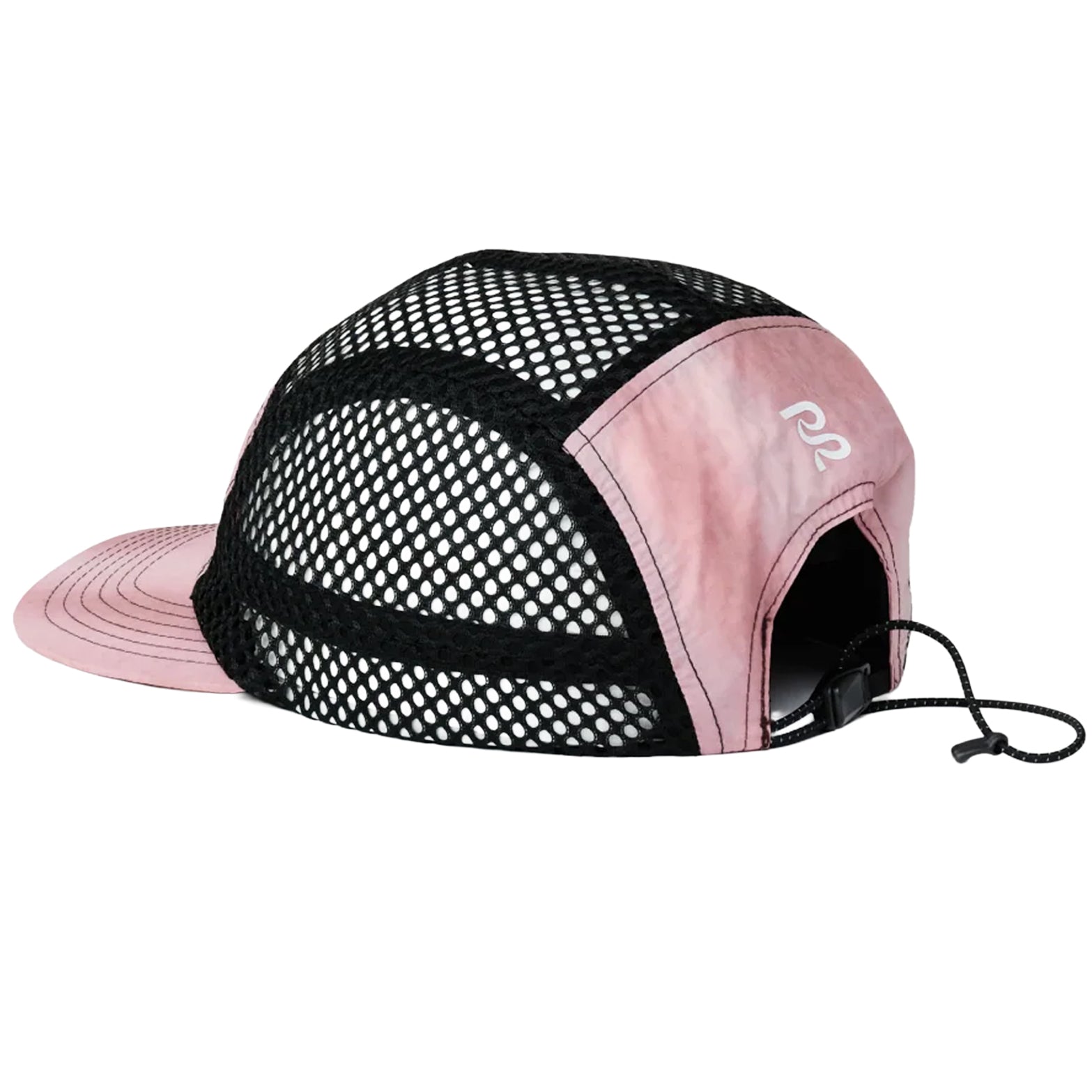 Bandit HumoFit Run Hat in Mahogany — back product shot showing printed back panel, back bungee with cord stopper, silicone patch branding and mahogany colourway