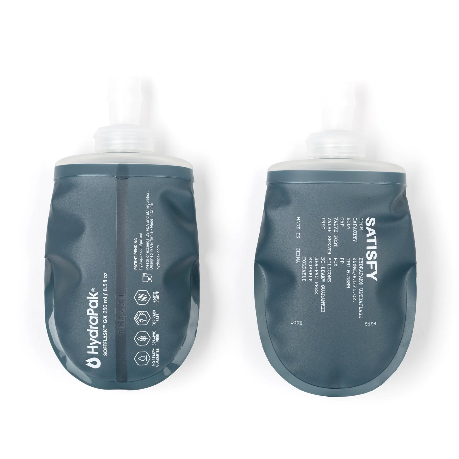 HydraPak Soft Flask 2 Pack 250ml Dark Slate - Achilles Heel