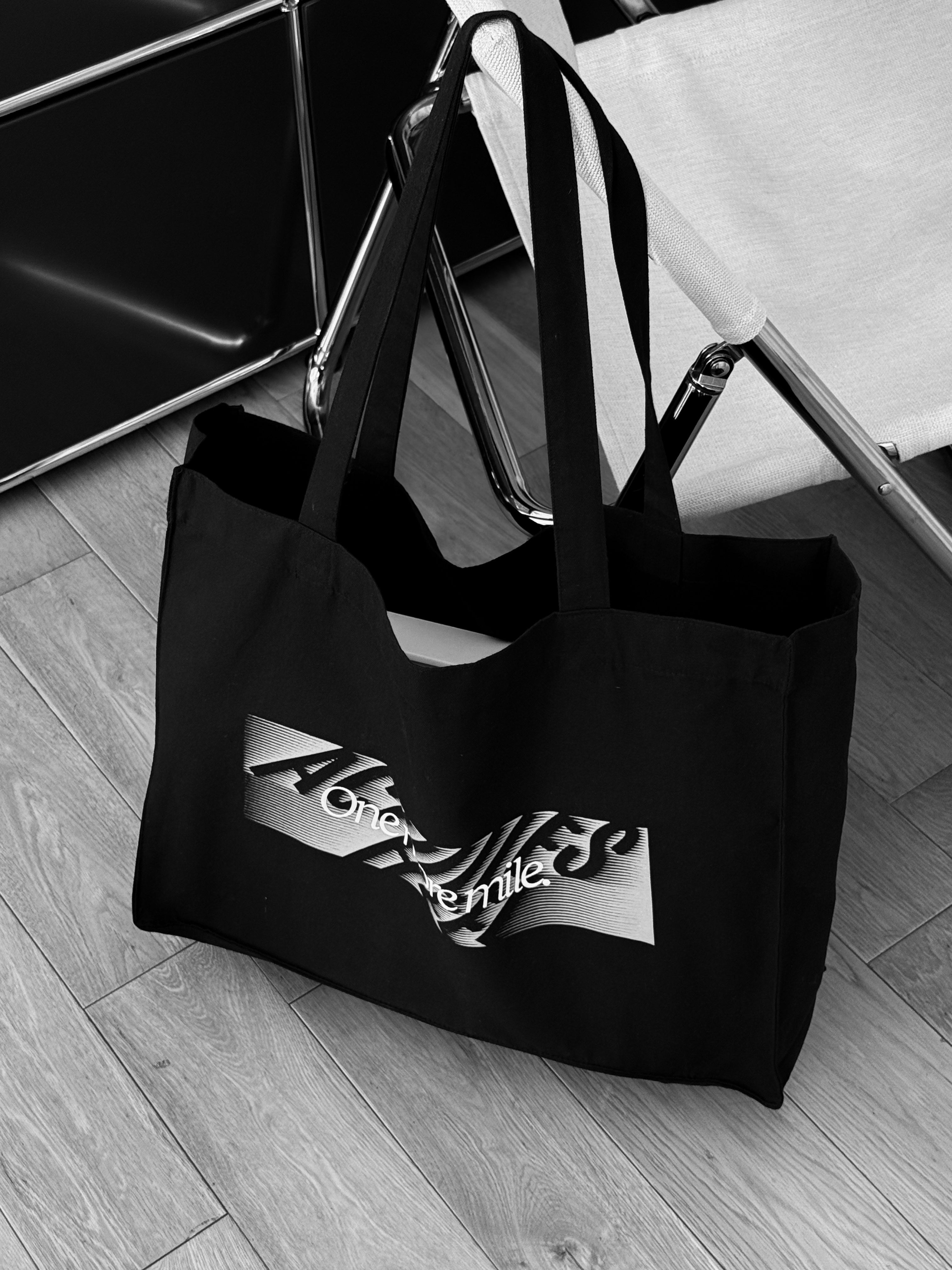 'One More Mile' Tote Bag Black - Achilles Heel