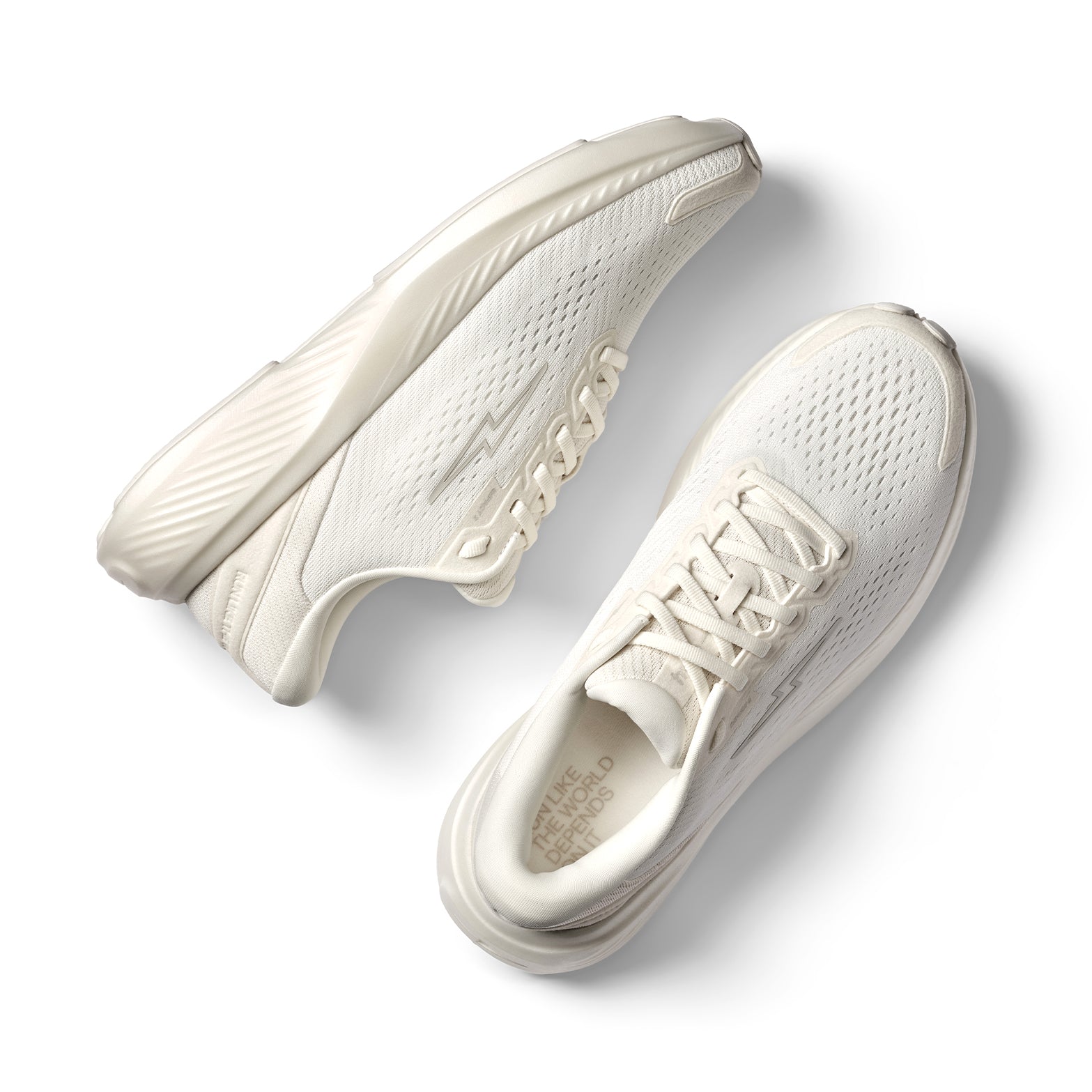 Hylo Impact 2 Running Shoes Undyed Pebble showing top view of lightweight CleanTech 50 bio-based upper alongside side view displaying HyperBolt+ supercritical foam midsole with TreadLight natural rubber outsole for lightweight energetic sustainable road running