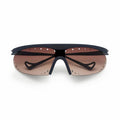 District Vision x PAF Koharu Eclipse in Deep Sea D+ Brown Gradient — front product shot showing six-base blade-style frame construction, deep sea frame and D+ Brown Gradient therapeutic-grade polycarbonate lens with integrated ventilation