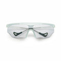 District Vision x PAF Koharu Eclipse in Lichen D+ Sports Grey — front product shot showing six-base blade-style frame construction, lichen frame and D+ Sports Gray therapeutic-grade polycarbonate lens with integrated ventilation
