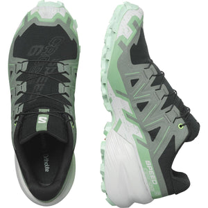 Salomon Women's Speedcross 6 Trail Running Shoes Black / Laurel Wreath / Green Ash - achilles heel