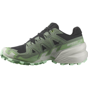 Salomon Women's Speedcross 6 Trail Running Shoes Black / Laurel Wreath / Green Ash - achilles heel