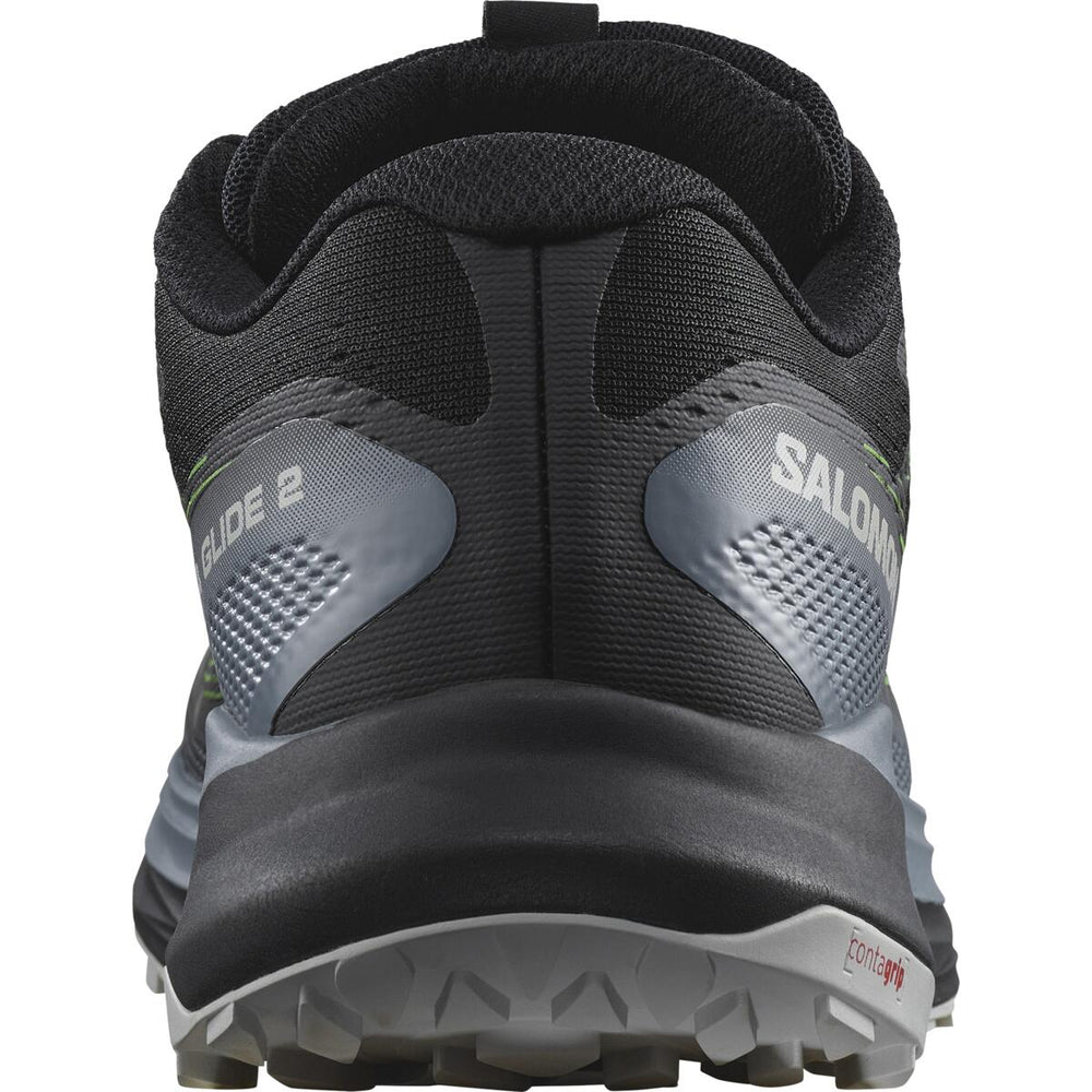 Salomon Men's Ultra Glide 2 Trail Running Shoes Black / Flint Stone / Green Gecko - achilles heel