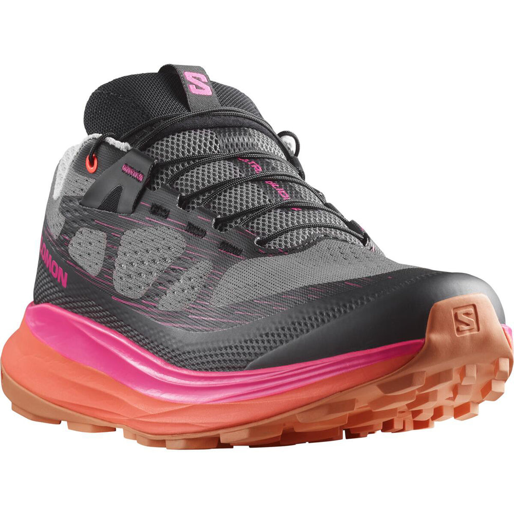 Salomon Women's Ultra Glide 2 Trail Running Shoes Plum Kitten / Black / Pink Glow - achilles heel