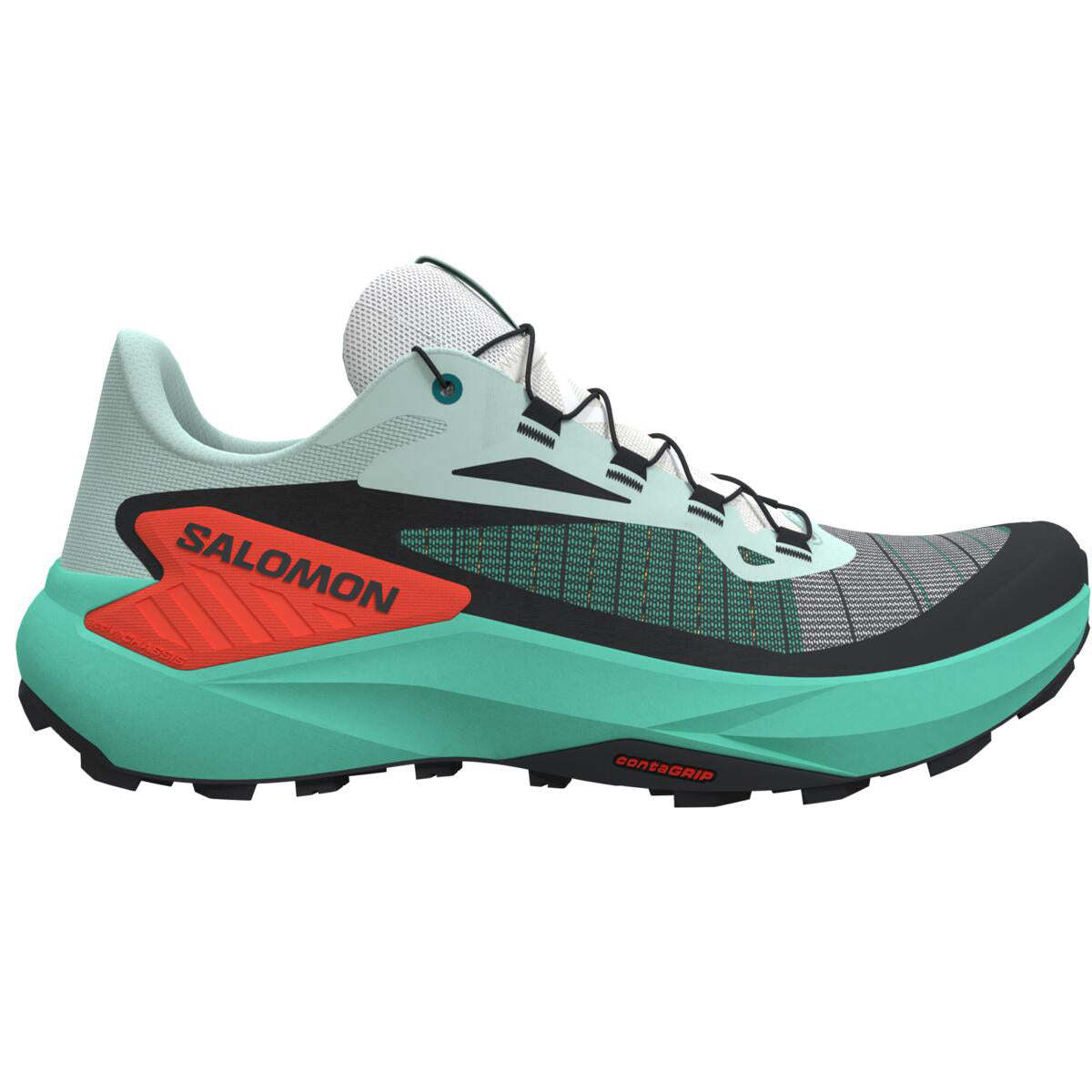 Salomon Women's Genesis Trail Running Shoes Bay / Electric Green / Cherry Tomato - Achilles Heel