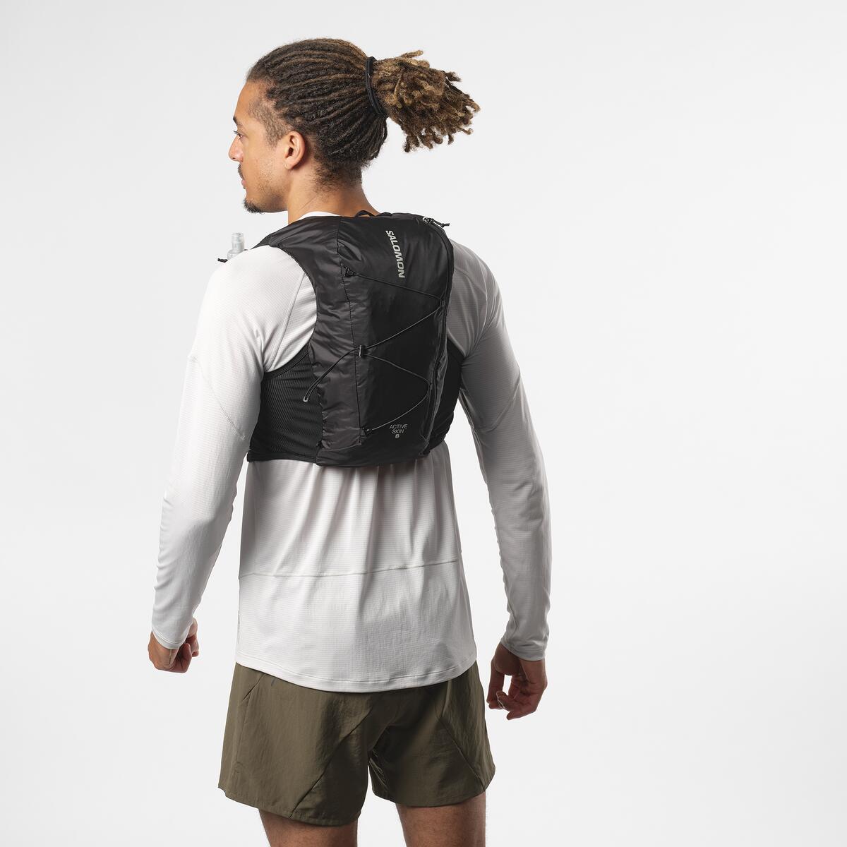 Salomon Active Skin 8 Set Running Vest Black / Metal - Achilles Heel