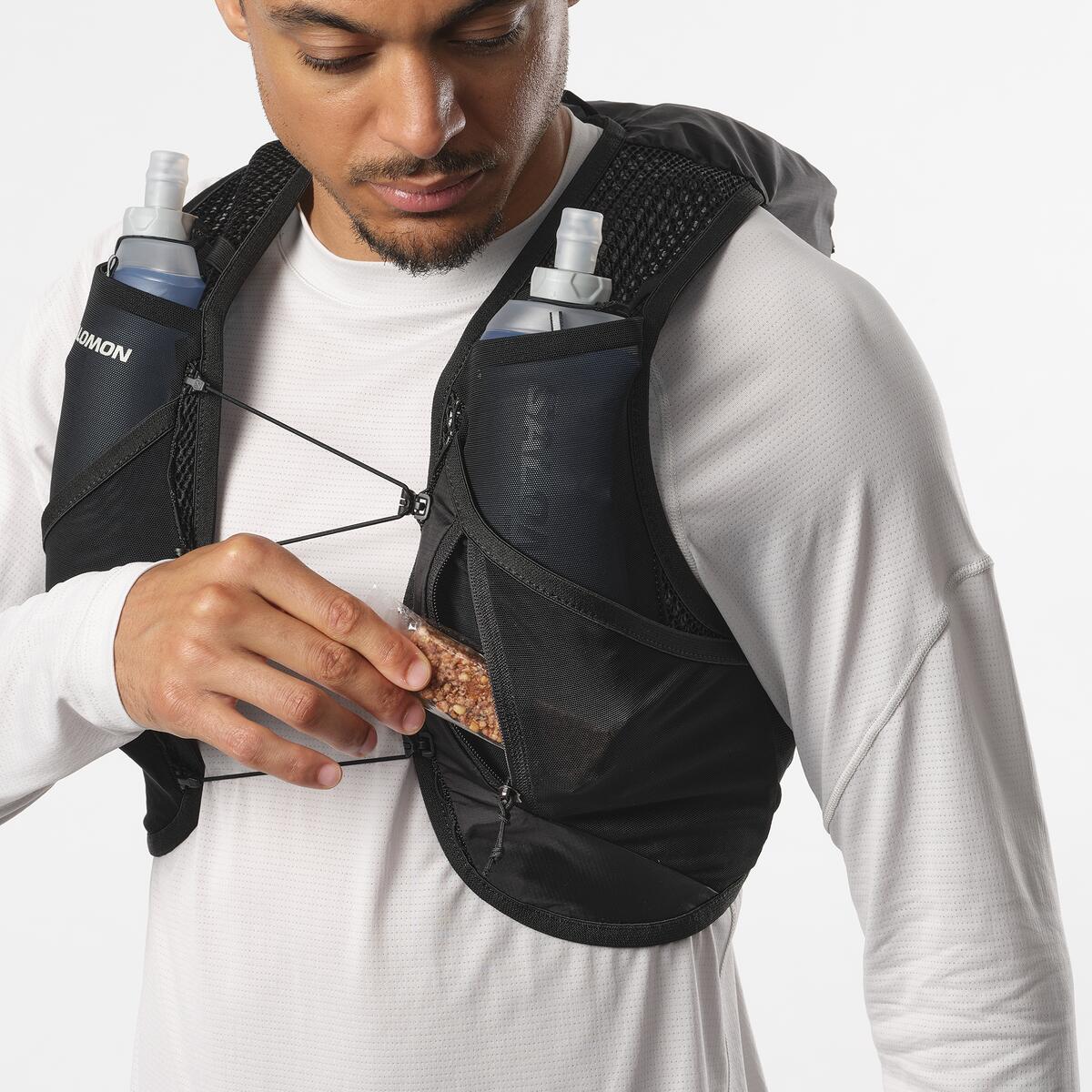 Salomon Active Skin 8 Set Running Vest Black / Metal - Achilles Heel