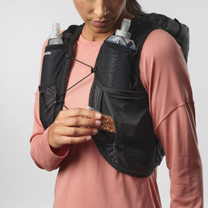 Salomon Active Skin 12 Set Running Vest Black / Metal - achilles heel
