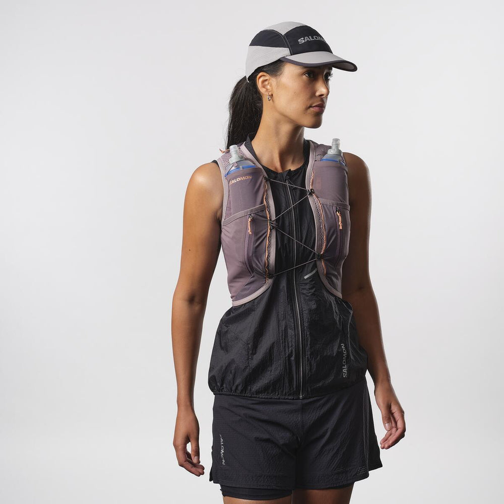 Salomon Women's Active Skin 12 Set Running Vest Quail / Moonscape - achilles heel