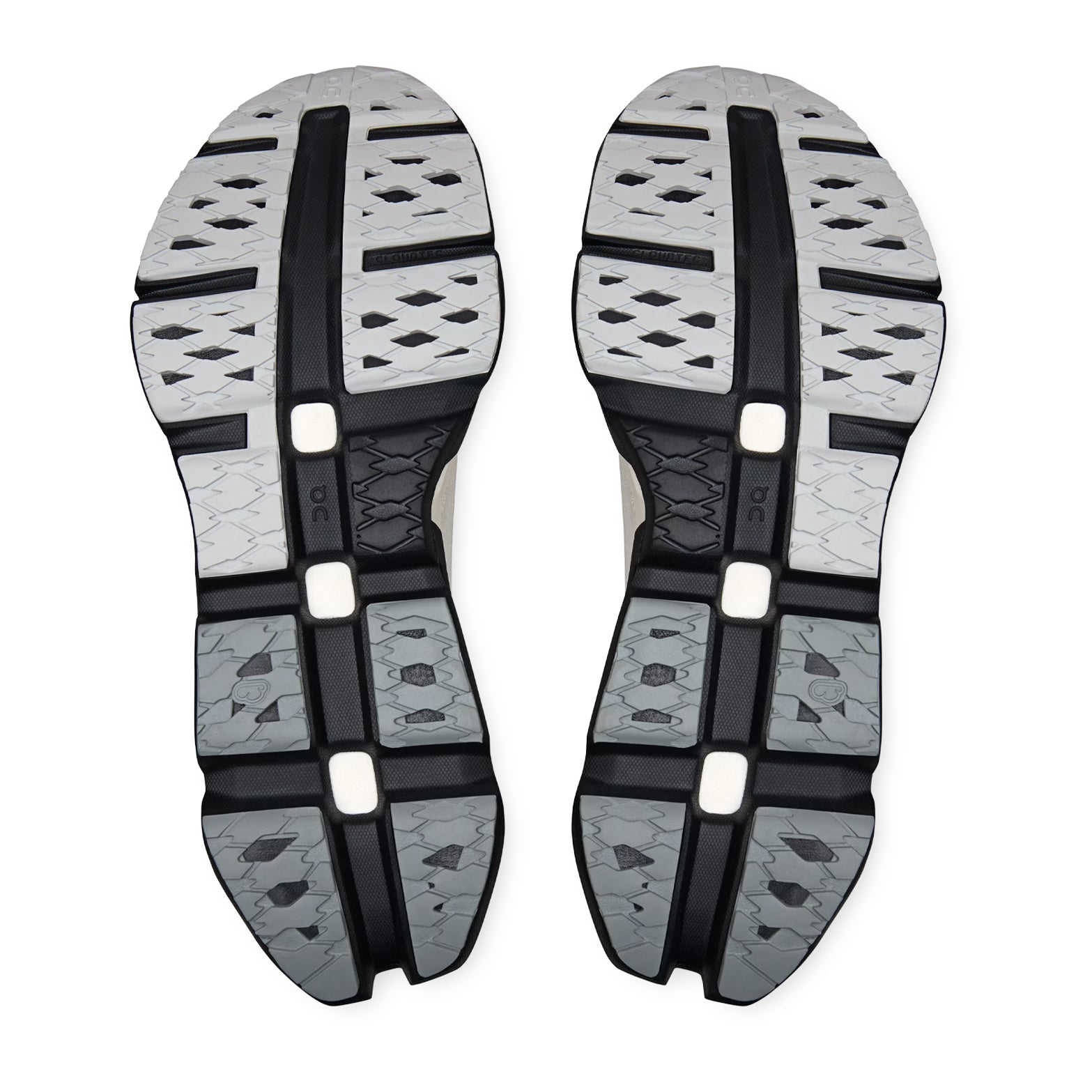 On Cloudmonster 3 Hyper LS women's running shoe in Black / Apollo — outsole view showing no plate design and apollo CloudTec® dual-layer Helion™ HF hyper foam Helion™ foam midsole stack with enhanced rocker profile