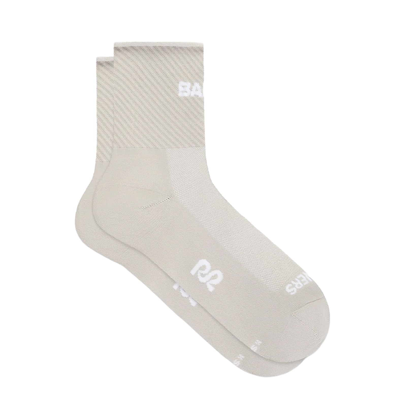 Bandit Lite Run 2 Pack Stripe Jacquard Socks Plaster flat lay showing stripe jacquard construction with honeycomb mesh crown and ribbed ankle detail with knit Bandit branding
