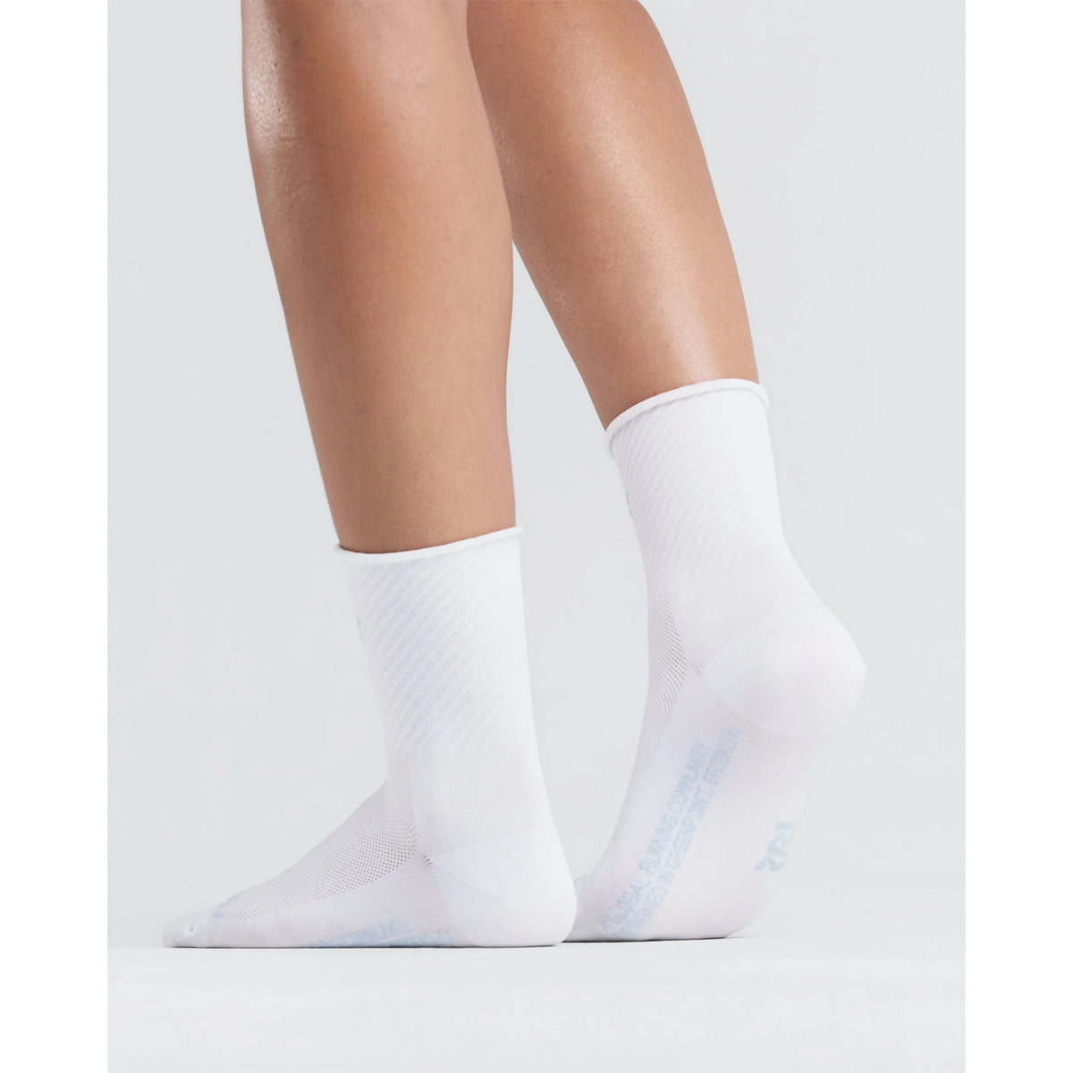 Lite Run Ribbed 2 Pack Quarter Socks White / Pavilion Blue