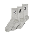 On Logo Socks High 3 Pack Heather Gray running socks with arch support and ventilation