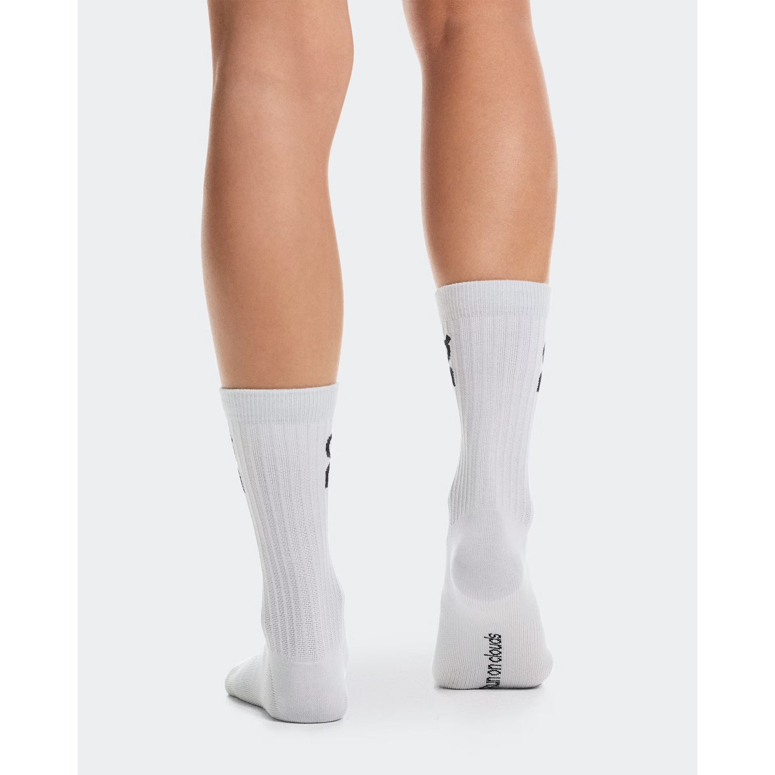 On Logo Socks High 3 Pack Orchid Bloom back view showing rib structure cuff that keeps socks in place with soft construction for running and daily wear