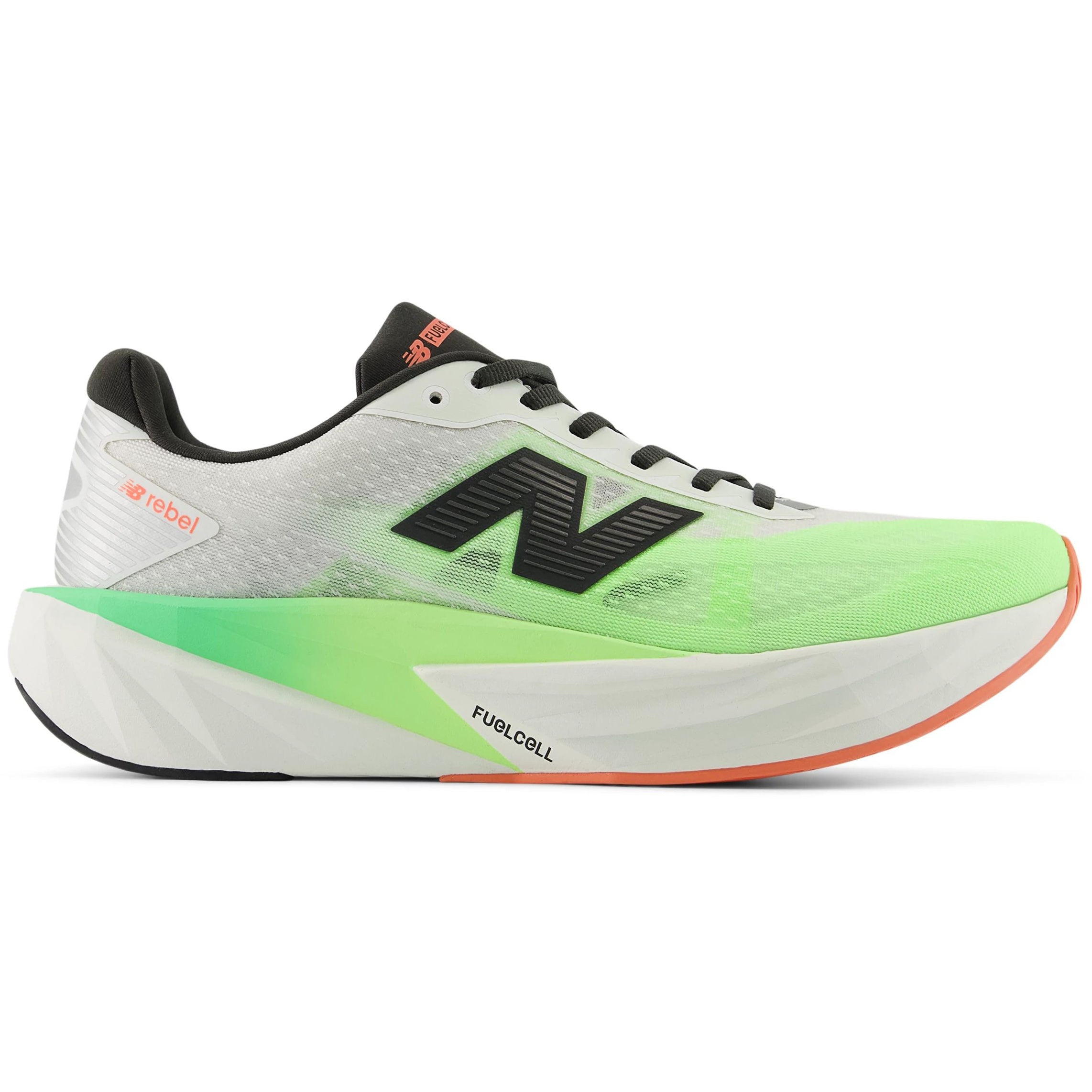 Women's FuelCell Rebel v5 Riswing Running Shoes White / Mint Flash / Lime Leaf