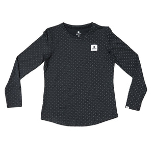 SAYSKY Women's Reflective Polka Pace Top Black - achilles heel