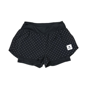 SAYSKY Women's Polka 2 In 1 3 Inch Pace Shorts Black - achilles heel