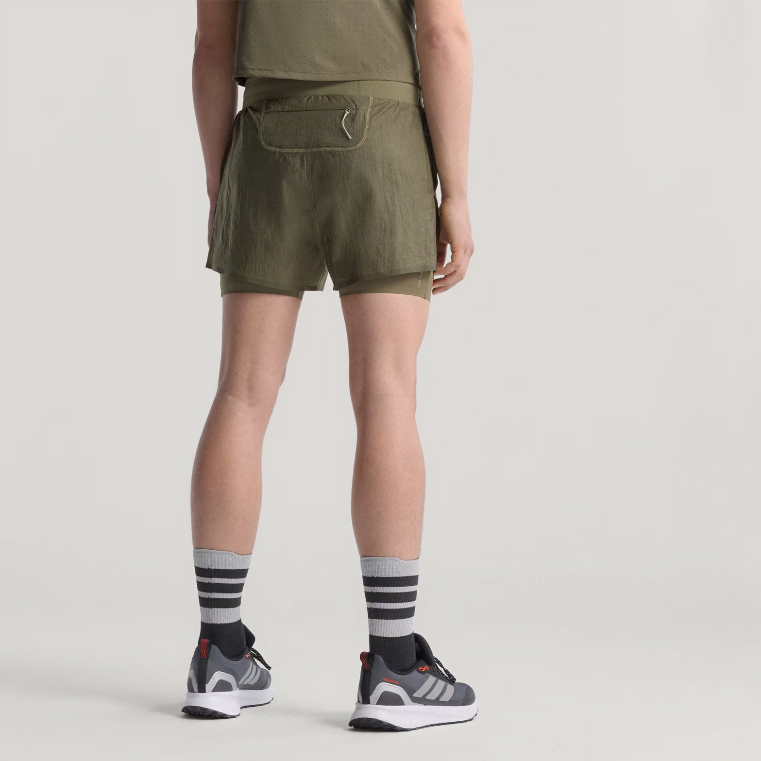 Men's Adi365 H.Koumori Running 2 in 1 Shorts Olive Strata - Achilles Heel