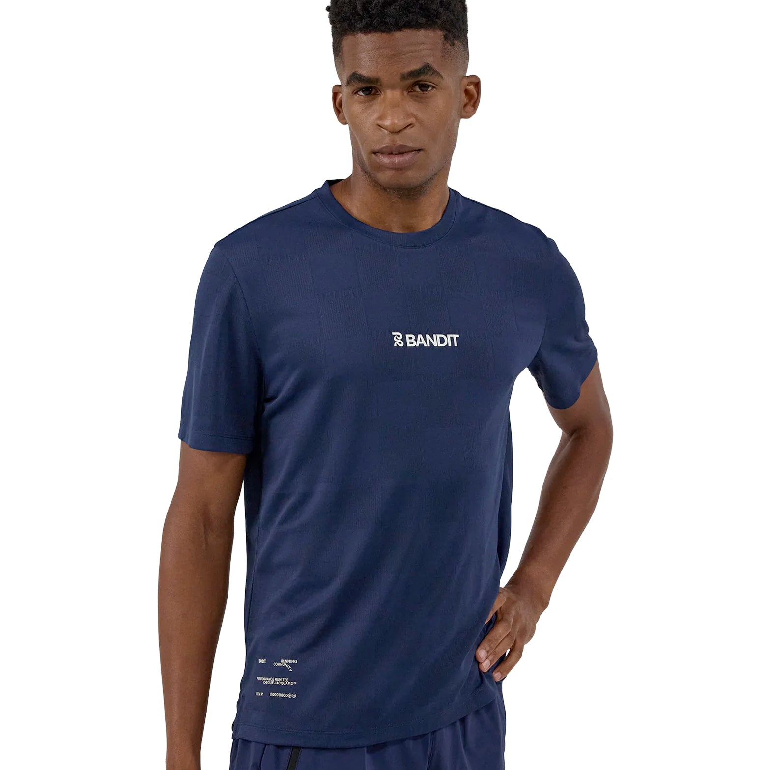 Men's Cheque Jacquard Tee NY Navy - Achilles Heel