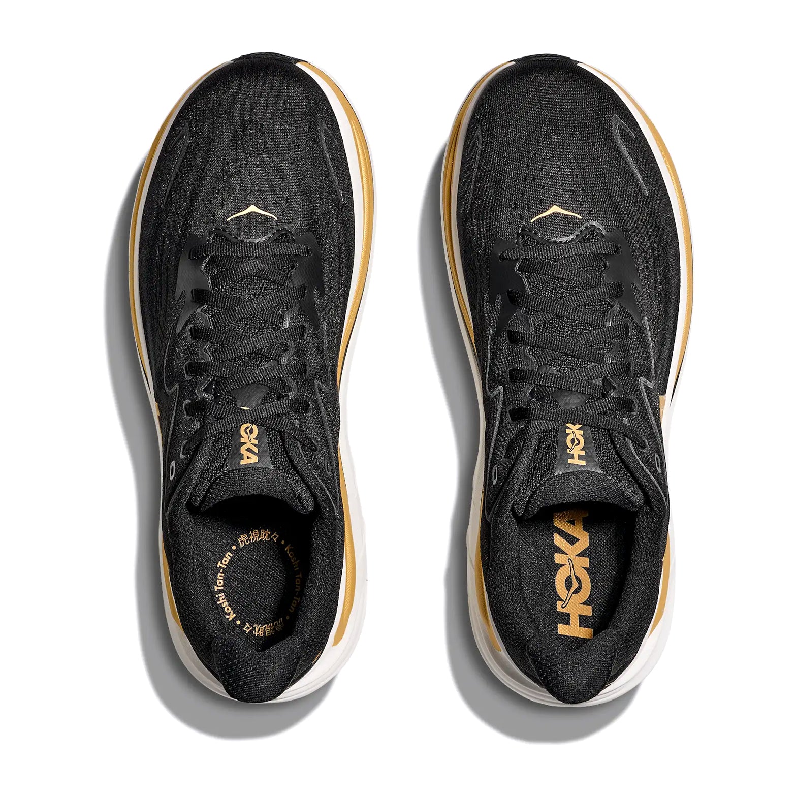 HOKA CLIFTON 10 ブラック/ゴールド　レギュラー27.5cm Hoka Men's Clifton 10 Koshi Tan-Tan Running Shoes Black / Gold at