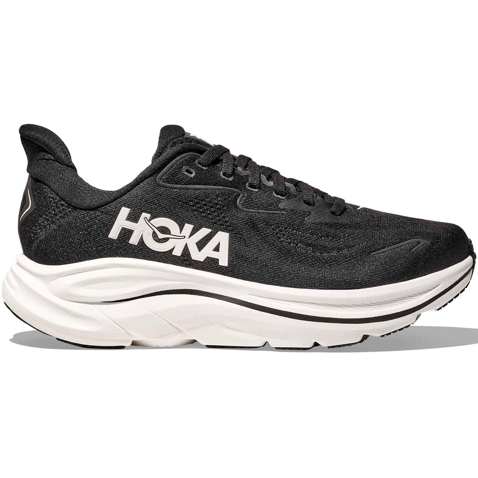Men's Clifton 10 Wide Fit Running Shoes Black / White
