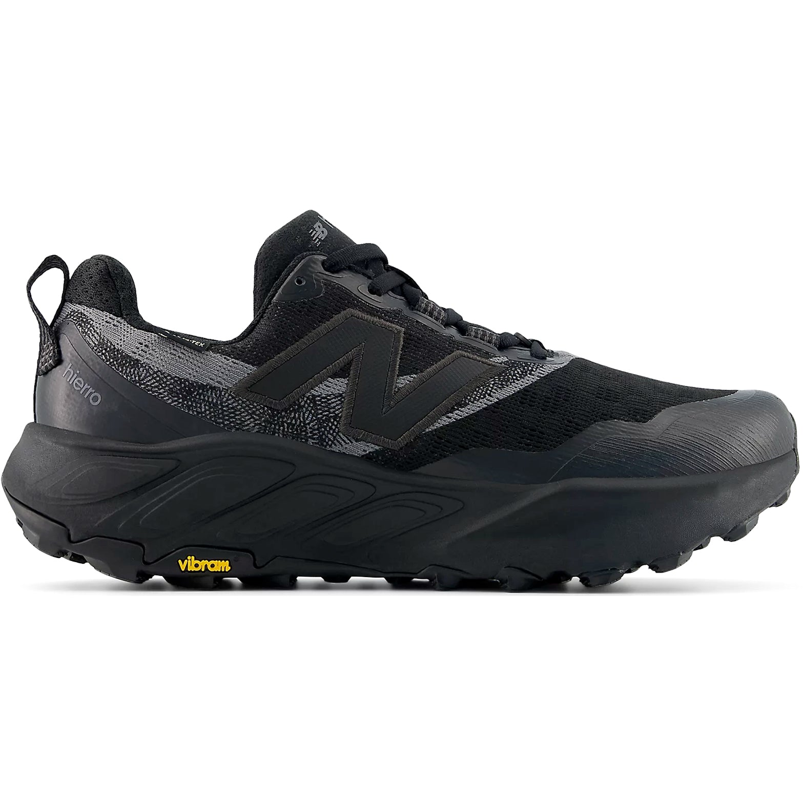 Men's Fresh Foam X Hierro v9 GORE-TEX Wide Fit Trail Running Shoes Black / Faded Black / Castlerock - Achilles Heel